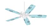Palms 01 Blue On Blue - Ceiling Fan Skin Kit fits most 42 inch fans (FAN and BLADES SOLD SEPARATELY)