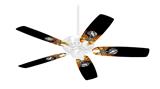 Chrome Skull on Fire - Ceiling Fan Skin Kit fits most 42 inch fans (FAN and BLADES SOLD SEPARATELY)