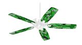 HEX Mesh Camo 01 Green Bright - Ceiling Fan Skin Kit fits most 42 inch fans (FAN and BLADES SOLD SEPARATELY)