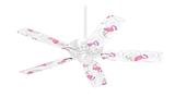 Flamingos on White - Ceiling Fan Skin Kit fits most 42 inch fans (FAN and BLADES SOLD SEPARATELY)