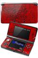 Folder Doodles Red - Decal Style Skin fits Nintendo 3DS (3DS SOLD SEPARATELY)