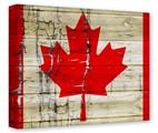 Gallery Wrapped 11x14x1.5  Canvas Art - Painted Faded and Cracked Canadian Canada Flag