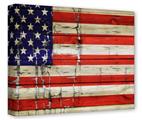 Gallery Wrapped 11x14x1.5  Canvas Art - Painted Faded and Cracked USA American Flag
