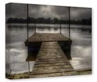 Gallery Wrapped 11x14x1.5  Canvas Art - Stormy River Dock