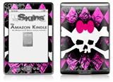 Pink Diamond Skull - Decal Style Skin (fits 4th Gen Kindle with 6inch display and no keyboard)