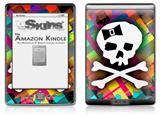 Rainbow Plaid Skull - Decal Style Skin (fits 4th Gen Kindle with 6inch display and no keyboard)