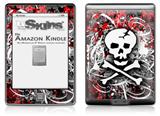 Skull Splatter - Decal Style Skin (fits 4th Gen Kindle with 6inch display and no keyboard)