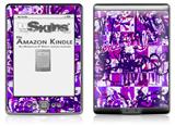 Purple Checker Graffiti - Decal Style Skin (fits 4th Gen Kindle with 6inch display and no keyboard)