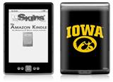 Iowa Hawkeyes Tigerhawk Oval 01 Gold on Black - Decal Style Skin (fits 4th Gen Kindle with 6inch display and no keyboard)