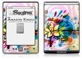 Floral Splash - Decal Style Skin (fits 4th Gen Kindle with 6inch display and no keyboard)