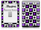 Purple Hearts And Stars - Decal Style Skin (fits 4th Gen Kindle with 6inch display and no keyboard)
