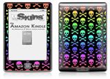 Skull and Crossbones Rainbow - Decal Style Skin (fits 4th Gen Kindle with 6inch display and no keyboard)