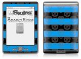Skull Stripes Blue - Decal Style Skin (fits 4th Gen Kindle with 6inch display and no keyboard)