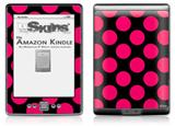 Kearas Polka Dots Pink On Black - Decal Style Skin (fits 4th Gen Kindle with 6inch display and no keyboard)