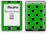 Criss Cross Green - Decal Style Skin (fits 4th Gen Kindle with 6inch display and no keyboard)