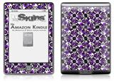 Splatter Girly Skull Purple - Decal Style Skin (fits 4th Gen Kindle with 6inch display and no keyboard)