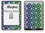 Splatter Girly Skull Rainbow - Decal Style Skin (fits 4th Gen Kindle with 6inch display and no keyboard)