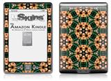Floral Pattern Orange - Decal Style Skin (fits 4th Gen Kindle with 6inch display and no keyboard)