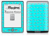 Paper Planes Neon Teal - Decal Style Skin (fits 4th Gen Kindle with 6inch display and no keyboard)