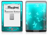 Bokeh Butterflies Neon Teal - Decal Style Skin (fits 4th Gen Kindle with 6inch display and no keyboard)