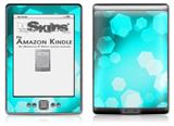 Bokeh Hex Neon Teal - Decal Style Skin (fits 4th Gen Kindle with 6inch display and no keyboard)