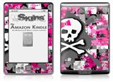 Girly Pink Bow Skull - Decal Style Skin (fits 4th Gen Kindle with 6inch display and no keyboard)