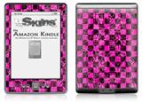 Pink Checkerboard Sketches - Decal Style Skin (fits 4th Gen Kindle with 6inch display and no keyboard)