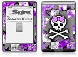 Purple Princess Skull - Decal Style Skin (fits 4th Gen Kindle with 6inch display and no keyboard)