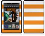 Amazon Kindle Fire (Original) Decal Style Skin - Psycho Stripes Orange and White