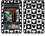 Amazon Kindle Fire (Original) Decal Style Skin - Hearts And Stars Black and White