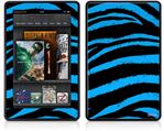 Amazon Kindle Fire (Original) Decal Style Skin - Zebra Blue