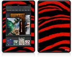 Amazon Kindle Fire (Original) Decal Style Skin - Zebra Red