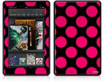Amazon Kindle Fire (Original) Decal Style Skin - Kearas Polka Dots Pink On Black