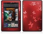 Amazon Kindle Fire (Original) Decal Style Skin - Bokeh Butterflies Red