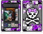 Amazon Kindle Fire (Original) Decal Style Skin - Purple Princess Skull