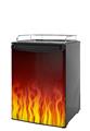 Kegerator Skin - Fire Flames on Black (fits medium sized dorm fridge and kegerators)