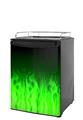 Kegerator Skin - Fire Flames Green (fits medium sized dorm fridge and kegerators)