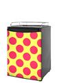 Kegerator Skin - Kearas Polka Dots Pink And Yellow (fits medium sized dorm fridge and kegerators)