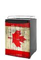 Kegerator Skin - Painted Faded and Cracked Canadian Canada Flag (fits medium sized dorm fridge and kegerators)