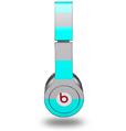 WraptorSkinz Skin Decal Wrap compatible with Beats Solo HD (Original) Psycho Stripes Neon Teal and Gray (HEADPHONES NOT INCLUDED)