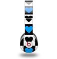 WraptorSkinz Skin Decal Wrap compatible with Beats Solo HD (Original) Hearts And Stars Blue (HEADPHONES NOT INCLUDED)