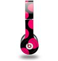 WraptorSkinz Skin Decal Wrap compatible with Beats Solo HD (Original) Kearas Polka Dots Pink On Black (HEADPHONES NOT INCLUDED)