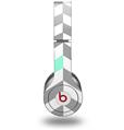 WraptorSkinz Skin Decal Wrap compatible with Beats Solo HD (Original) Chevrons Gray And Seafoam (HEADPHONES NOT INCLUDED)