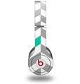 WraptorSkinz Skin Decal Wrap compatible with Beats Solo HD (Original) Chevrons Gray And Turquoise (HEADPHONES NOT INCLUDED)