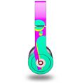 WraptorSkinz Skin Decal Wrap compatible with Beats Solo HD (Original) Drip Teal Pink Yellow (HEADPHONES NOT INCLUDED)