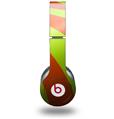 WraptorSkinz Skin Decal Wrap compatible with Beats Solo HD (Original) Two Tone Waves Neon Green Orange (HEADPHONES NOT INCLUDED)