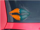 Lips Decal 9x5.5 Ripped Colors Orange Seafoam Green