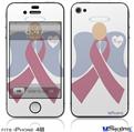 iPhone 4S Decal Style Vinyl Skin - Angel Ribbon Hope