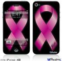 iPhone 4S Decal Style Vinyl Skin - Hope Breast Cancer Pink Ribbon on Black
