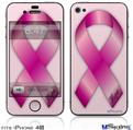 iPhone 4S Decal Style Vinyl Skin - Hope Breast Cancer Pink Ribbon on Pink